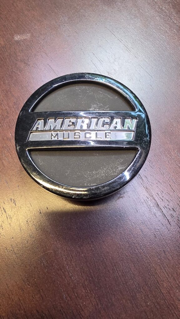 American Muscle Black And Chrome Aftermarket Center Cap CAM1B